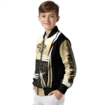 personalized new orleans saints mesh effect gold black bomber jacket best selling