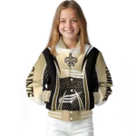 personalized new orleans saints mesh effect gold black varsity jacket best selling