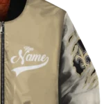 personalized new orleans saints razorback outline gold nude bomber jacket best selling