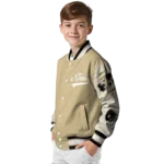 personalized new orleans saints razorback outline gold nude varsity jacket best selling