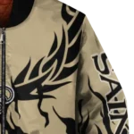 personalized new orleans saints winged blaze gold white bomber jacket best selling