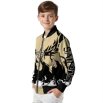 personalized new orleans saints winged blaze gold white bomber jacket best selling