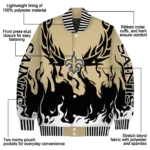 personalized new orleans saints winged blaze gold white varsity jacket best selling