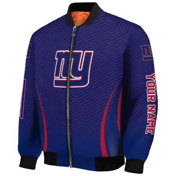 personalized new york giants chevron arrow blue bomber jacket best selling