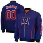 personalized new york giants chevron arrow blue bomber jacket best selling