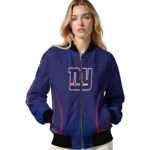 personalized new york giants chevron arrow blue bomber jacket best selling