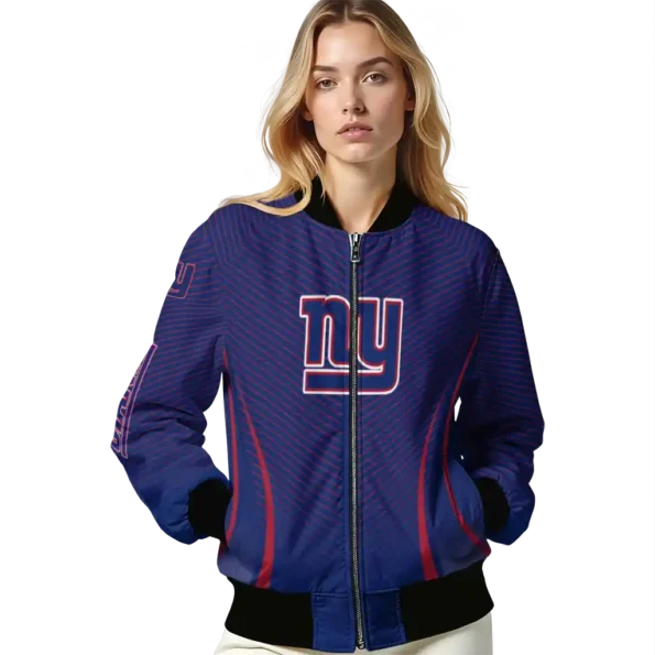 personalized new york giants chevron arrow blue bomber jacket latest model