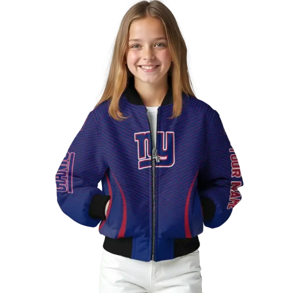 personalized new york giants chevron arrow blue bomber jacket top rated