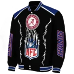 personalized new york giants claw blood blue black varsity jacket best selling