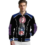 personalized new york giants claw blood blue black varsity jacket best selling