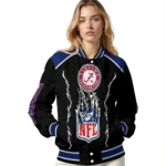 personalized new york giants claw blood blue black varsity jacket best selling