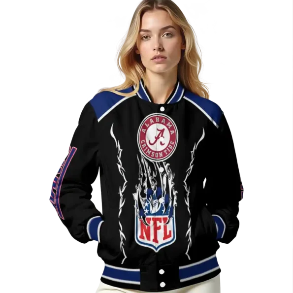 personalized new york giants claw blood blue black varsity jacket latest model
