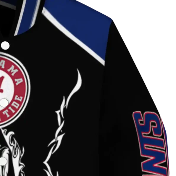 personalized new york giants claw blood blue black varsity jacket premium grade