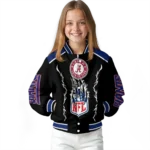 personalized new york giants claw blood blue black varsity jacket best selling