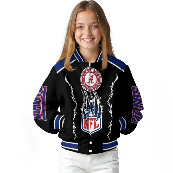 personalized new york giants claw blood blue black varsity jacket top rated