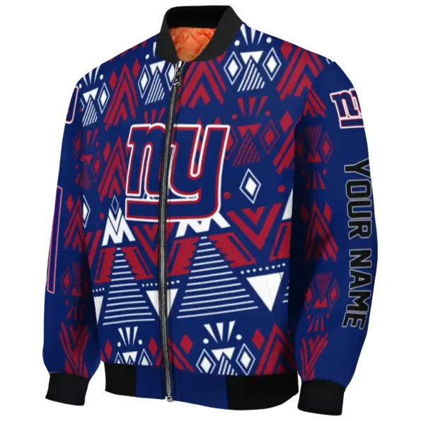 personalized new york giants pyramid shapes blue bomber jacket best selling