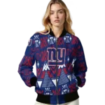 personalized new york giants pyramid shapes blue bomber jacket best selling