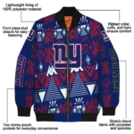 personalized new york giants pyramid shapes blue bomber jacket best selling