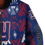personalized new york giants pyramid shapes blue bomber jacket best selling