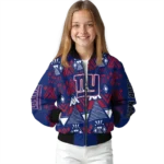 personalized new york giants pyramid shapes blue bomber jacket best selling