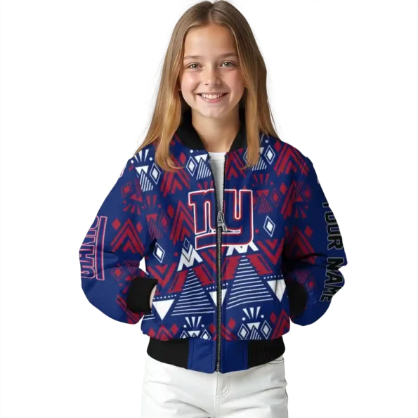 personalized new york giants pyramid shapes blue bomber jacket top rated
