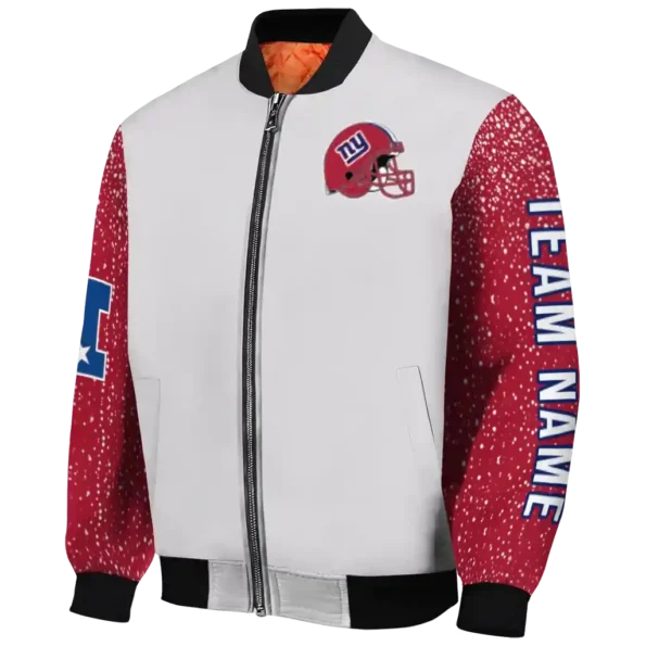 personalized new york giants speckled arms blue gray bomber jacket best selling