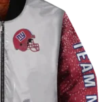 personalized new york giants speckled arms blue gray bomber jacket best selling