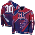 personalized new york giants star burst blue varsity jacket best selling