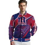 personalized new york giants star burst blue varsity jacket best selling