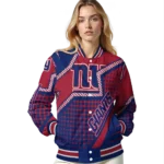 personalized new york giants star burst blue varsity jacket best selling