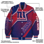 personalized new york giants star burst blue varsity jacket best selling