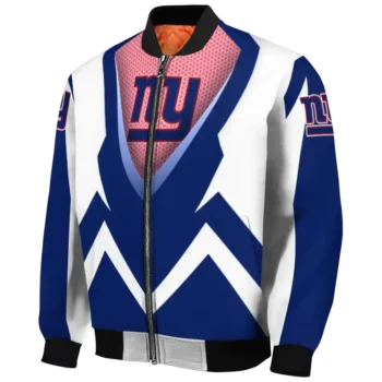 personalized new york giants v stripes blue white bomber jacket best selling