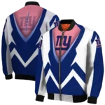 personalized new york giants v stripes blue white bomber jacket best selling