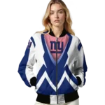 personalized new york giants v stripes blue white bomber jacket best selling