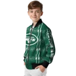personalized new york jets bolt stripe green bomber jacket best selling