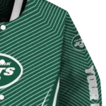 personalized new york jets chevron arrow green varsity jacket best selling