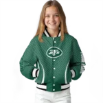 personalized new york jets chevron arrow green varsity jacket best selling