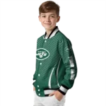 personalized new york jets chevron arrow green varsity jacket best selling