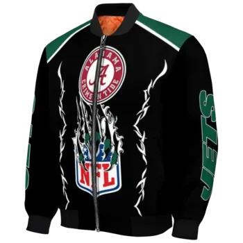 personalized new york jets claw blood green black bomber jacket best selling