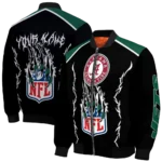 personalized new york jets claw blood green black bomber jacket best selling