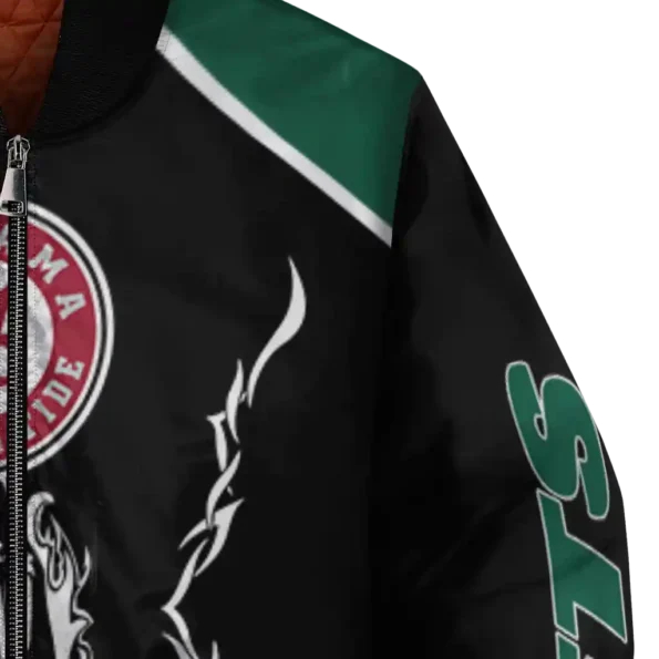 personalized new york jets claw blood green black bomber jacket premium grade