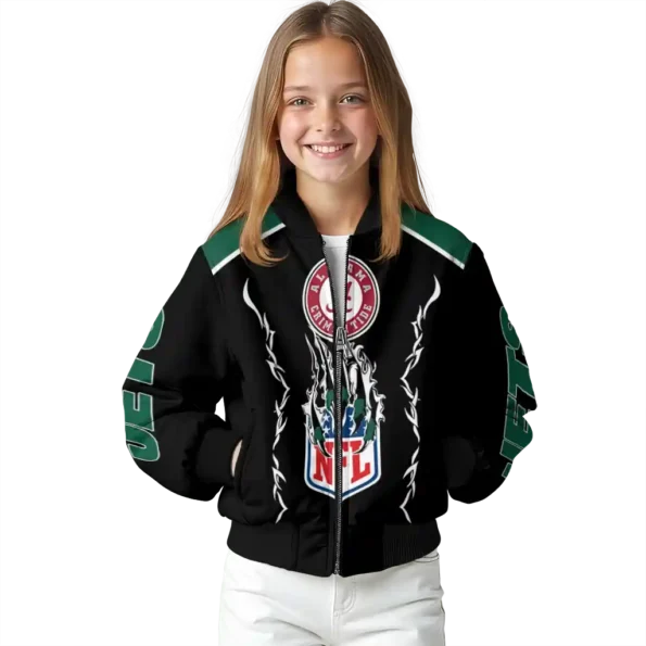 personalized new york jets claw blood green black bomber jacket top rated