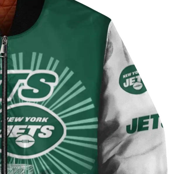 personalized new york jets ferris arena green white bomber jacket premium grade