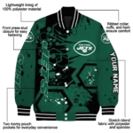 personalized new york jets hexagon cluster green black varsity jacket best selling