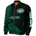 personalized new york jets hexagon mesh green black bomber jacket best selling