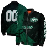personalized new york jets hexagon mesh green black bomber jacket best selling