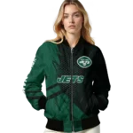 personalized new york jets hexagon mesh green black bomber jacket best selling