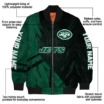 personalized new york jets hexagon mesh green black bomber jacket best selling