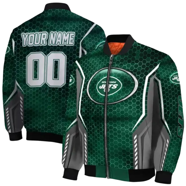 personalized new york jets power plate green bomber jacket fashion forward