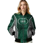 personalized new york jets power plate green bomber jacket best selling